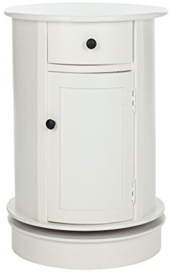 SAFAVIEH Modern Hölzernes Akzenttisch mit Stauraum, Gebeizt und Creme, 45 X 45 X 65