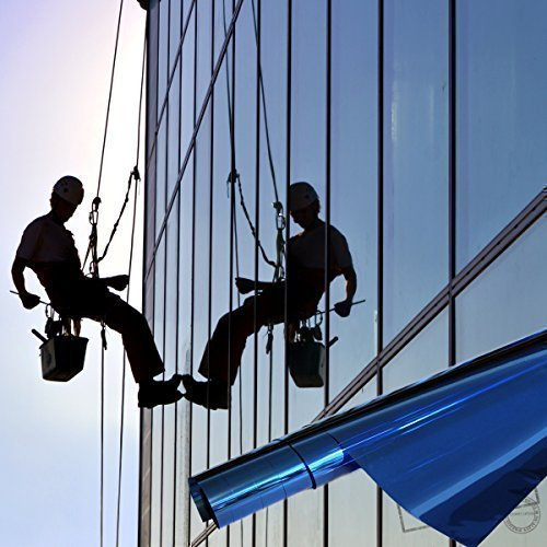 TipTopCarbon 6,57€/m² Fenster Spiegelfolie Blau Sichtschutzfolie 152cm Breite Fensterfolie Spion Design Folie Selbstklebend