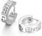JewelryWe Klein Creolen Ohrringe für Damen: 4mm Breit Silber Edelstahl Poliert Creolen Huggie Ohrringe mit Strass Hypoallergen Knorpel Piercings Schlafen Ohrringe Unisex