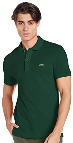 Lacoste Herren Polo-Shirt Kurzarm PH4012, Männer Polo-Hemd,2 Knopf,Slim Fit,Grün,4