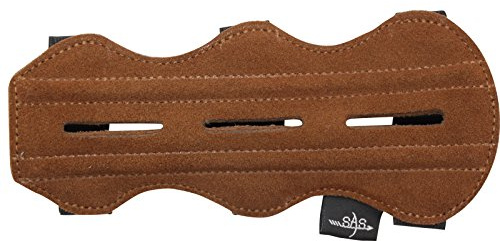 SAS 7.5 Leather Suede Arm Guard One Size Archery Bow Range with 3-Strap Buckles