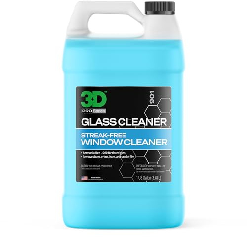 3D Glass Cleaner - Ready to Use, Tint Safe, Streak Free Glass Cleaner - Gallon