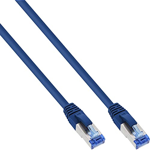 InLine 76803B Patchkabel, S/FTP (PiMf), Cat.6A, 500MHz, halogenfrei, Kupfer, blau, 3m