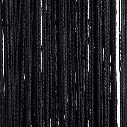 2Lif Flammenhemmende Fadenvorhang Lasalle, Schwarz 300 x 400cm 100% Polyester