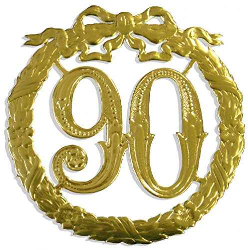 Jubiläumszahl 90, Ø 24 cm, Gold, Jubiläumskranz