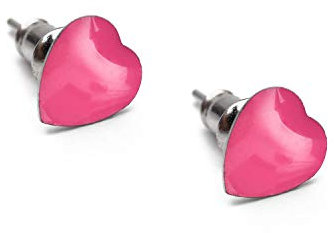 Snykk Damen Herz Ohrstecker Edelstahl Farbe Pink