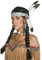 Amakando Indianerperücke Indianer Perücke mit Federn und Haarband Unisex Häuptling Zöpfe Squaw Indianerzöpfe Western Faschingsperücke Pocahontas Kostüm Haare