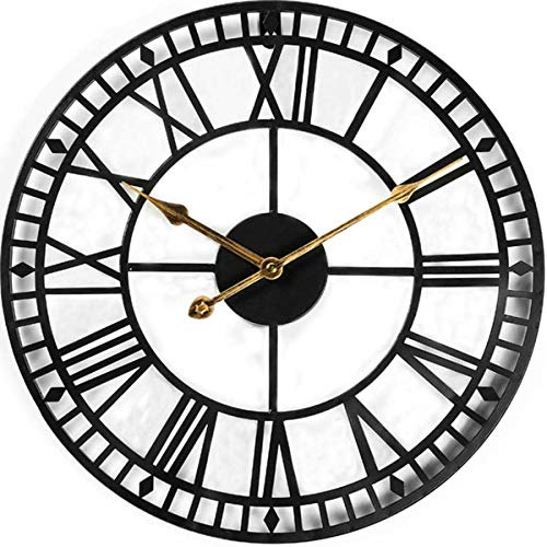 60cm Large Metal Wall Clock Antique Vintage Retro Style Home Hotel Bar Office Decor Gift Idea