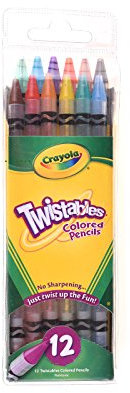 CRAYOLA Twistables Crayons de couleur, cadeau pour enfants, 12 carats