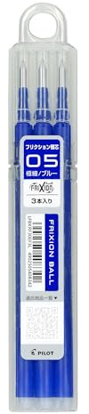 Pilot Frixion Ball Pen Refill 05 - Pack of 3, Blue (LFBKRF30EF3L)