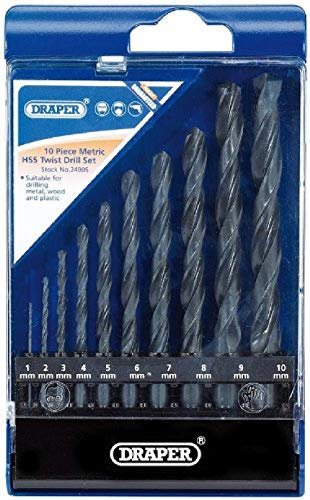 Draper 24905 HSS Metric Drill Bit Set, 1mm-10mm, 10 Pcs