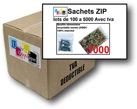 1000 Sachets 100 x 200 mm fermeture zip Transparent Sachet fermeture zip 10 x 20 cm 50u sac, sachet plastique zip compatible alimentaire et congélation aux normes CEE RECYCLABLE sachet zip solide