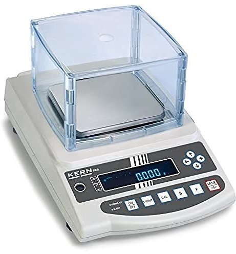KERN Serie PEJ Aluguss Präzisionswaage mit Eichzulassung, 620g Wägebereich, 0,001g Ablesbarkeit, 220mm x 333mm x 93mm
