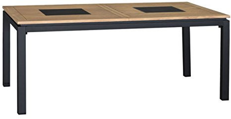 OUTLIV. Ausziehtisch Davos, Wetterfester Outdoor Esstisch aus Teakholz und Aluminium, Pflegeleicht, Rostfrei, für Garten, Terrasse & Balkon, 180/240x100 cm