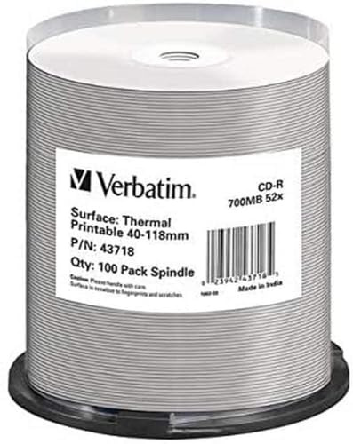 Verbatim 43718 CD-R80 52x Cake Box Thermotransferbedruckbar, 700MB