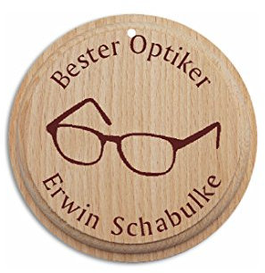 Wooden Medal Best Optician with Personal Engraving – Anniversary Medal Glasses Look Glasses Shop Lens Contact Lens