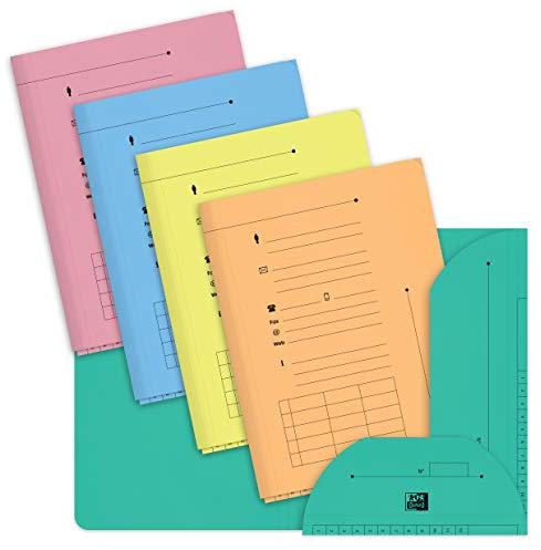 Oxford Lot de 10 Sous-Dossiers A4 Capacite 200 Feuilles Carte Kraft Epaisseur 240g Coloris Assortis Pastel