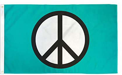 AZ FLAG Bandiera Simbolo Pace Azzurro 150x90cm - Bandiera della Pace Blu 90 x 150 cm