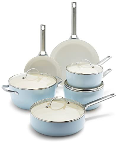 Greenpan Padova Batterie de cuisine 10 pièces None bleu clair