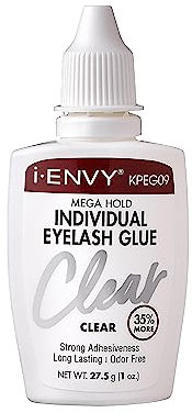 I Envy by Kiss Mega Hold Individual Eyelash Adhesive Glue Clear 1oz KPEG09 by kiss i envy