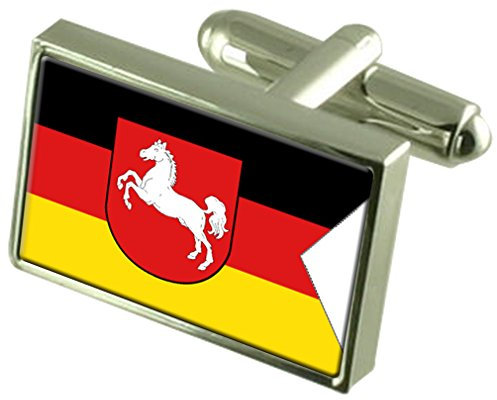 Select Gifts Niedersachsen Flagge Sterling Silber Manschettenknöpfe