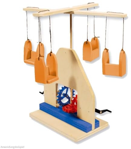 matches21 HOME & HOBBY Karussell mit Getriebe DIY Holz Bastelset für Kinder ab 11 Jahren Technik-Bausatz