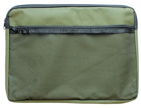 Cathedral Products A4 Canvas Document Bag with Zip and Outer Mesh Pocket - Green