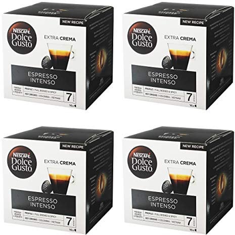 Nescafé Dolce Gusto Espresso Intenso, Paquete de 4, 4 x 16 Cápsulas