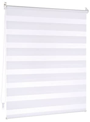 Victoria M. Doppelrollo Klemmfix ohne Bohren, 120 x 150cm (BxH) Weiß, Rollo Fensterrollo lichtdurchlässig & verdunkelnd,Duo-Rollo Klemmmontage Zebrarollo für Fenster & Türen