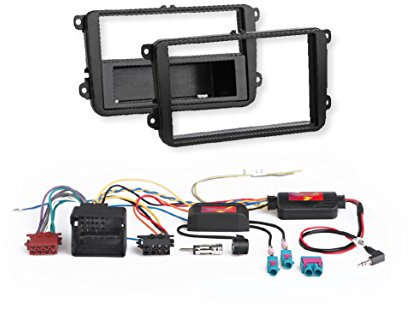 VIMAConnect All-in ONE HAMMER (600.010010) Radio-Einbauset mit 2/1DIN Blende, Anschlusskabel,CANBUS,Lenkradfernbedienung,Diversity-Adapter für Seat, Skoda & VW