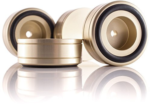 Hifi Lab Alu Füße massiv 39x16 Alu Geräte-Füße Audio Absorber edel 4X Gold Champagne