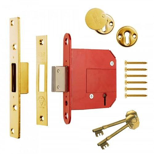 ERA Fortress Serrure à mortaiser 5 leviers Sécurité maximum Conforme BS 3621 Effet laiton 64 mm (Import Grande Bretagne)