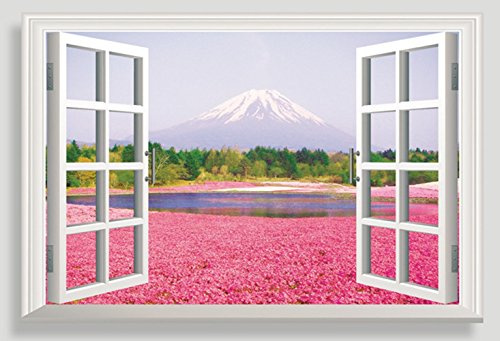 Autocollant mural 3D amovible en vinyle d'une fausse fenêtre avec une vue sur la mer