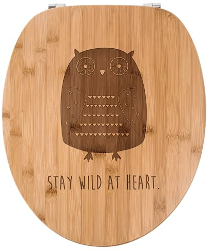 Mr. & Mrs. Panda WC Sitz Eule Azteke - Geschenk, Toilette, Azteken, Wood, Toilettendeckel, Klodeckel, Klobrille, WC-Sitz, Eulen, Maus