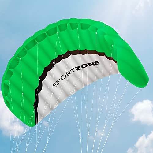 Kwasyo Force 2.5m de Doble Línea de Cometas Parafoil Stunt con la Manija 30 m de Cuerda, Cometa de Deporte de Playa, Jardín al Aire Libre Juegos de Jardín Diversión