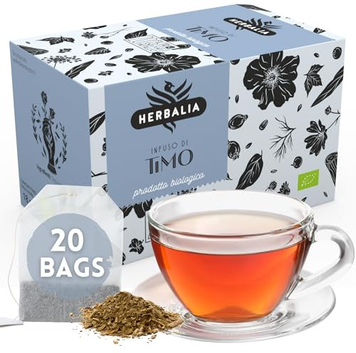 HERBALIA - Infusión de Tomillo en Bolsitas, Caja con 20 Bolsitas sin Grapas, Tomillo