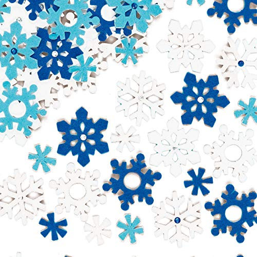 Baker Ross autocollants en feutrine motif flocon de neige (paquet de 78) matériels créatifs pour enfants et adultes EX5442 Coloris Assortis