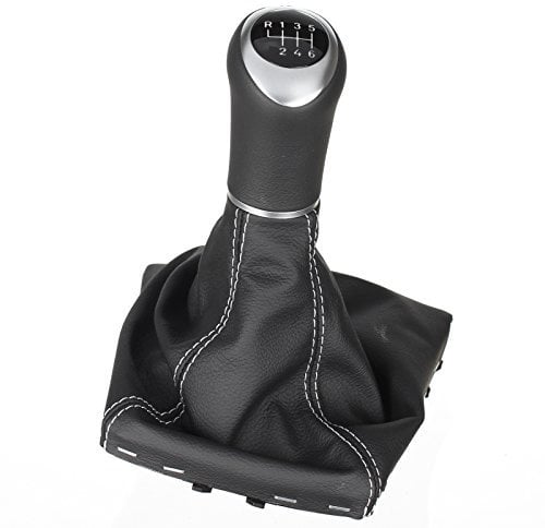 ICT Schaltknauf Schalthebel blau beleuchtet Schaltsack Schaltmanschette Leder, Naht silber, 6 gang, kompatibel mit: Opel Astra H GTC/TwinTop 2004-2010