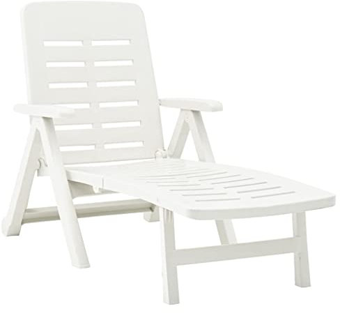 Ipae-Progarden Tumbona Plegable con Ruedas SMERALDO Blanco