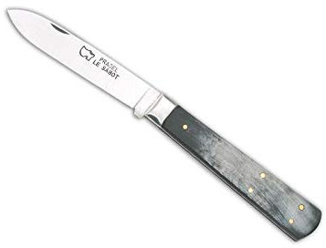 Au sabot 260700 Couteau Le pradel, Lame de 6,5 cm en Acier XC 75, Manche de 8,5 cm Corne Gris