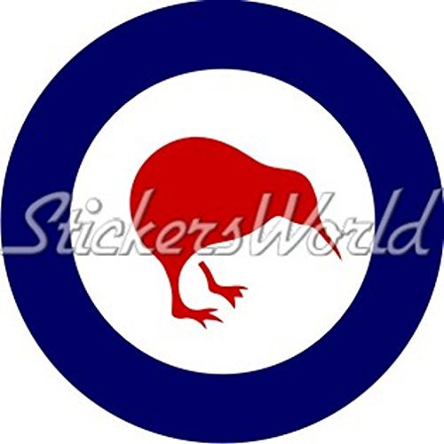Vinyl-Aufkleber, Motiv: New Zealand AirForce RNZAF Kiwi Flugzeug, rund, 100 mm