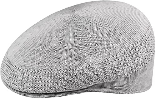 Kangol Tropic Ventair Flatcap 504 Schiebermütze Schirmmütze Herrencap Sommercap Damencap Pepe Damen/Herren - mit Schirm Frühling-Sommer - XXL (62-63 cm) grau