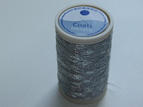 Coats Metallic Maschinen-Stickgarn, 200 m, Fb. 301 silber