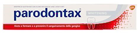 Parodontax Dentifricio Whitening, Sbiancante, per Gengive Sane e denti Forti, Uso Quotidiano, Gusto migliorato, 75ml