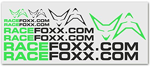 RACEFOXX Aufkleberbogen, Aufkleber, Folie, Autoaufkleber, Motorradaufkleber, neon grün/schwarz