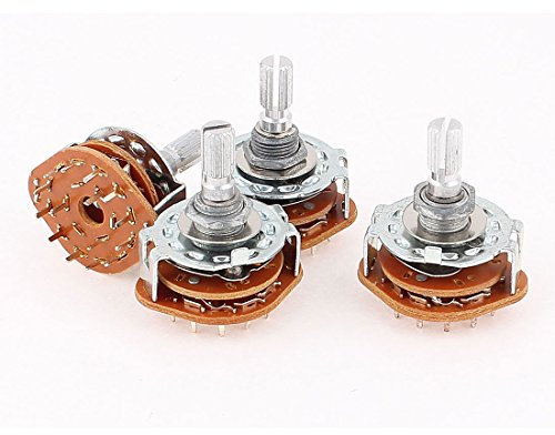 sourcing map 4 x Rotatif Interrupteur Potentiomètre 3 Pôle 4 Position 15 Broches