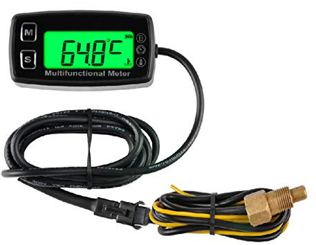 Runleader HM035T TS001 Contagiri induttivo con display retroilluminato termometro per tutti i motori a benzina ATV UTV motociclo PWC marine boat impermeabile Temperatura olio/acqua/liquido
