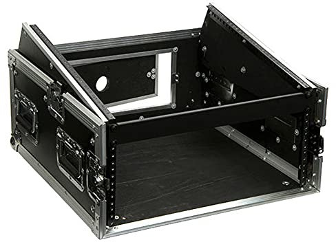 Power Dynamics Mixer Flight Case 10U Mixer Rack Case with 4U Vertical Amplifier Rack - Protective Mobile DJ Travel Storage Unit with Removable Lids, Laminated Plywood (615 x 536 x 371mm)