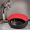 CanadianCat Company | Katzenhöhle, Katzennest in Rot anthrazit grau - das Katzenbett mit Stil Kuschelhöhle für Katzen