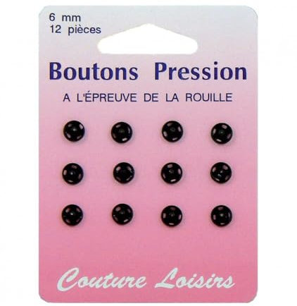 Hemline Sew-on Snap Fasteners (Black) - 6mm
